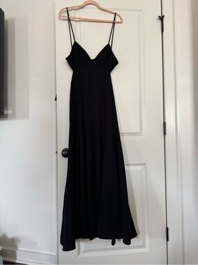 Karina Grimaldi Black Spaghetti-Strap Maxi Dress
